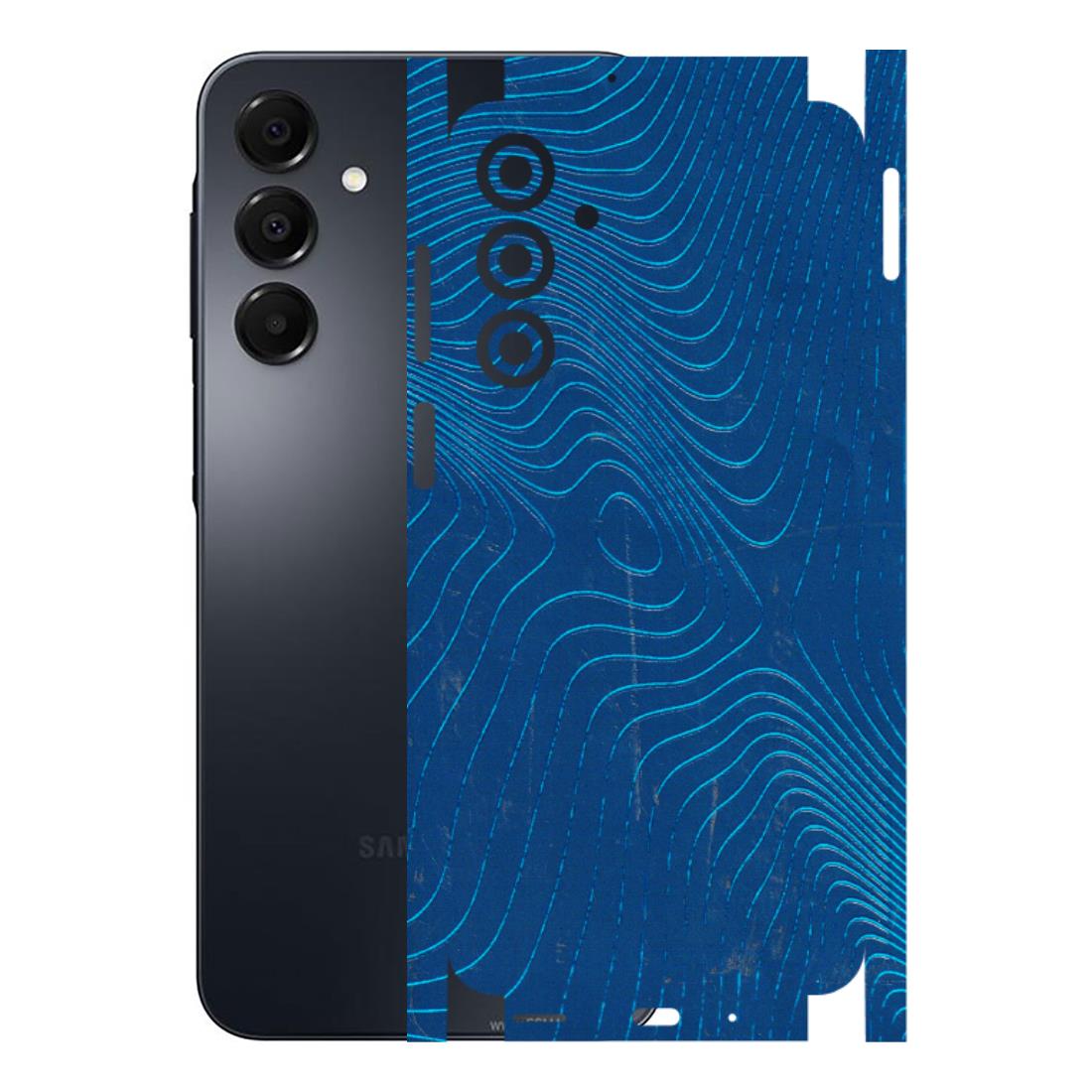 Samsung A/S Series Phone Skins (All Models) - Abstract Blue Line Map - 3D Embossed Finish (L-272) Samsung Galaxy A16