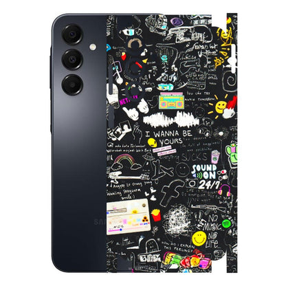 Samsung A/S Series Phone Skins (All Models) - Black Creatives Doodles - 3D Embossed Finish (L-311) Samsung Galaxy A16