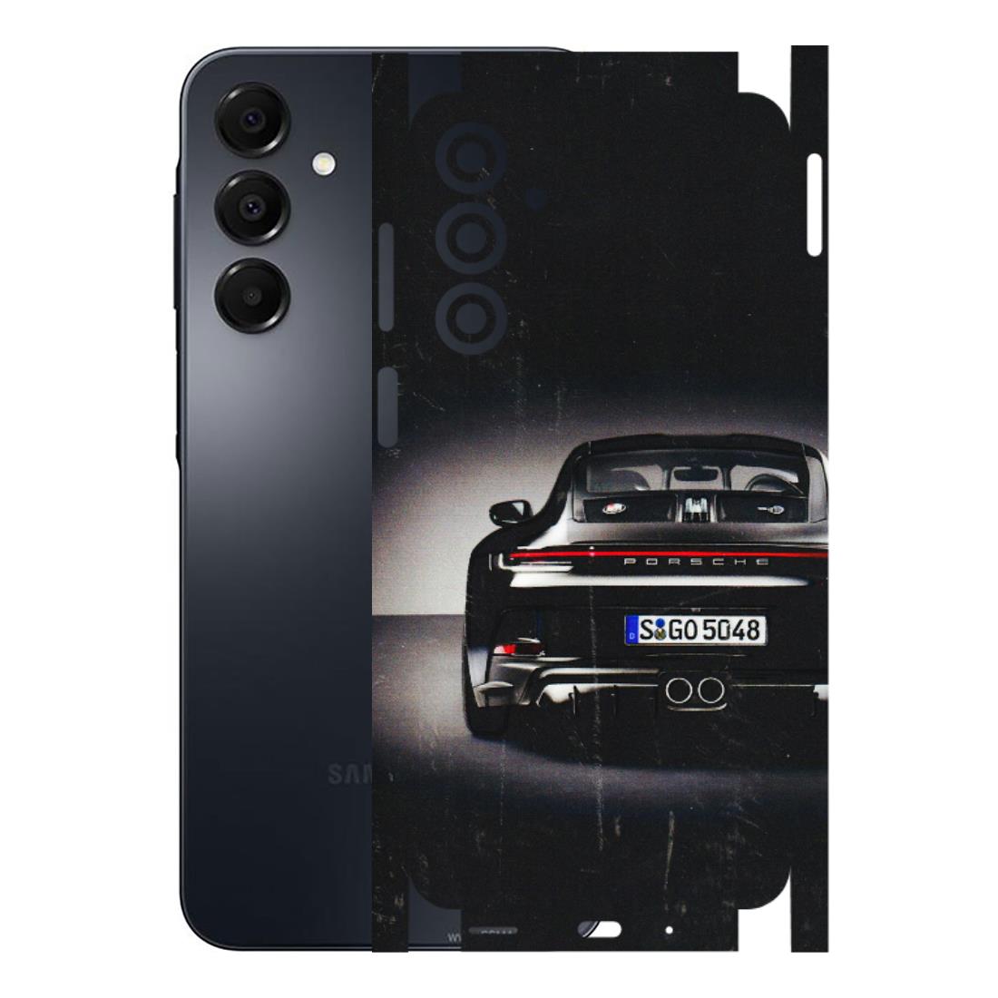 Samsung A/S Series Phone Skins (All Models) - New Black Porsche GT3 - 3D Embossed Finish (L-327) Samsung Galaxy A16