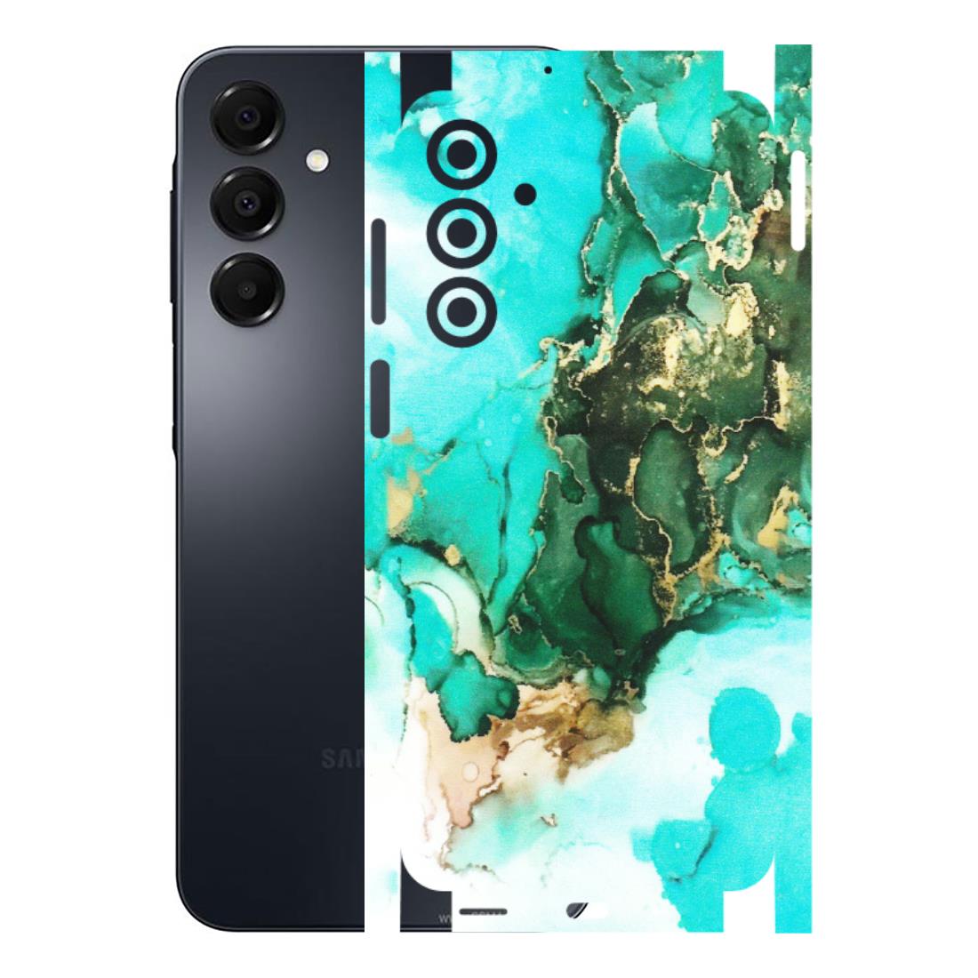 Samsung A/S Series Phone Skins (All Models) - The Blue Gold Marble - Matte Finish (M-124) Samsung Galaxy A16