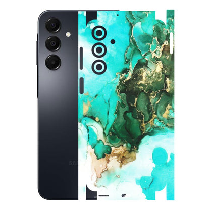 Samsung A/S Series Phone Skins (All Models) - The Blue Gold Marble - Matte Finish (M-124) Samsung Galaxy A16