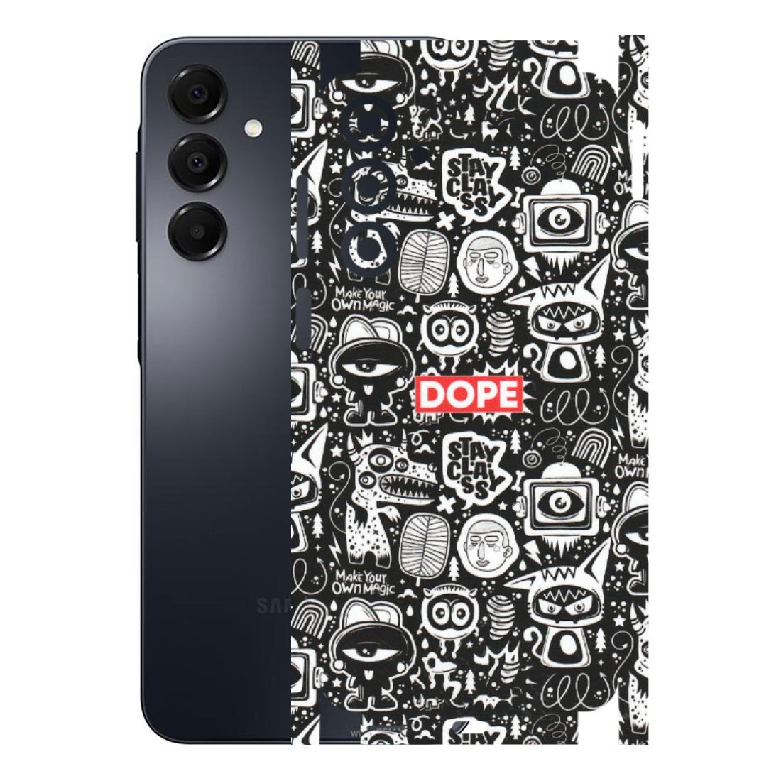 Samsung A/S Series Phone Skins (All Models) - Dope Stay Classy Black Doodles - Matte Finish (M-126) Samsung Galaxy A16