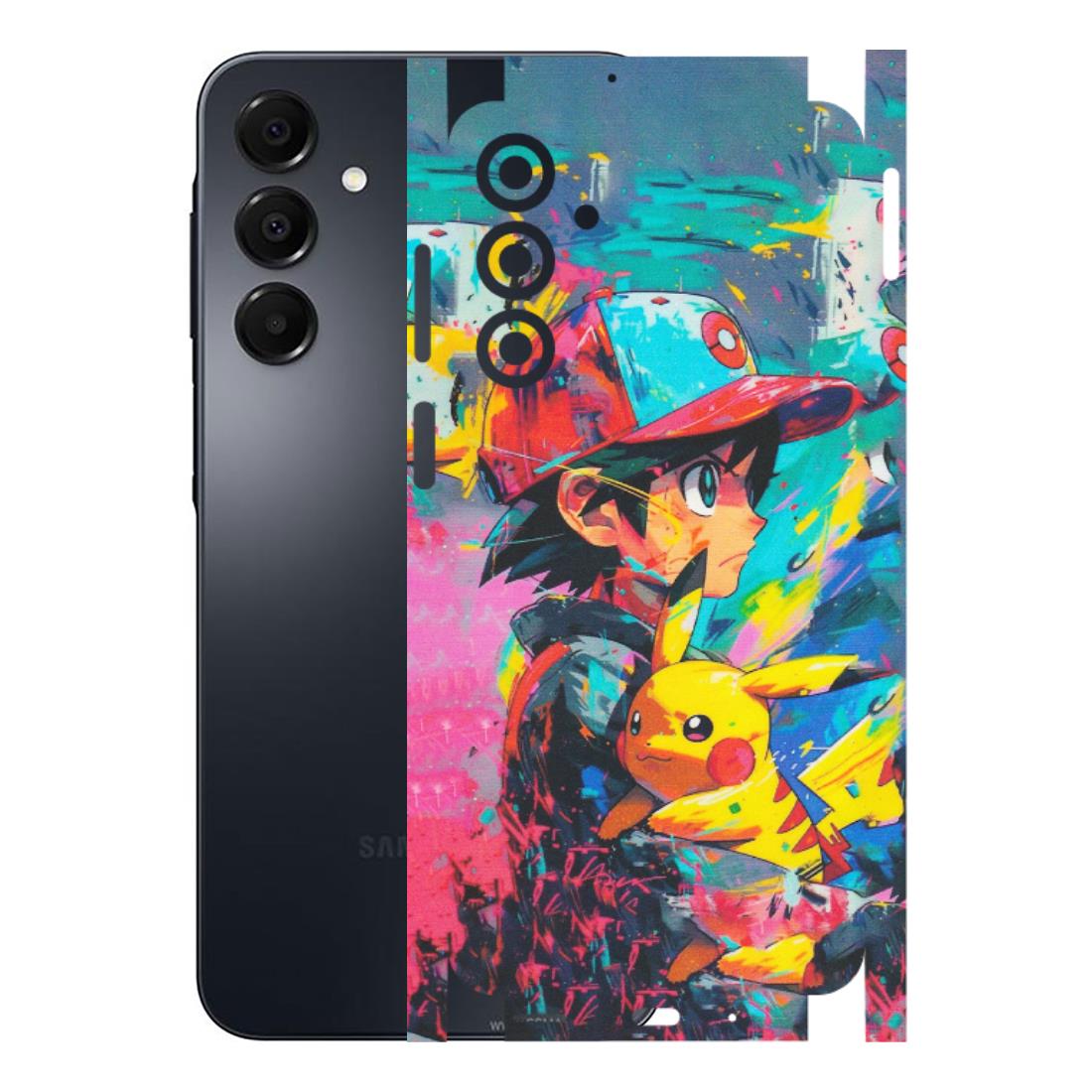 Samsung A/S Series Phone Skins (All Models) - Ash & Pikachu - Matte Finish (M-26) Samsung Galaxy A16