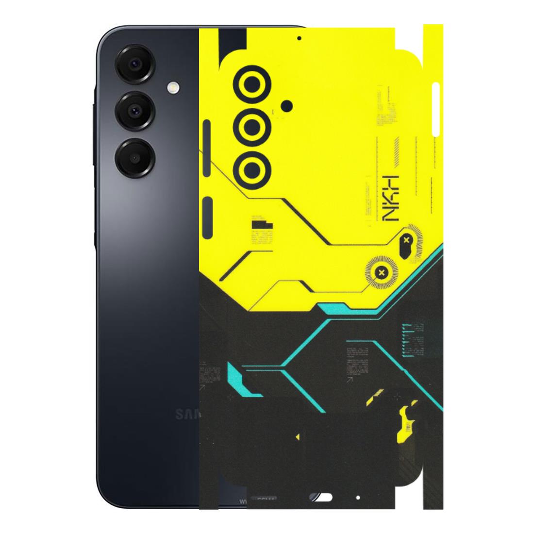 Samsung A/S Series Phone Skins (All Models) - Black Yellow Technica - Matte Finish (M-53) Samsung Galaxy A16