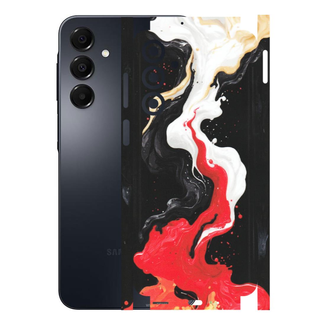 Samsung A/S Series Phone Skins (All Models) - Black Red White Paint Splash Fusion - Matte Finish (M-56) Samsung Galaxy A16