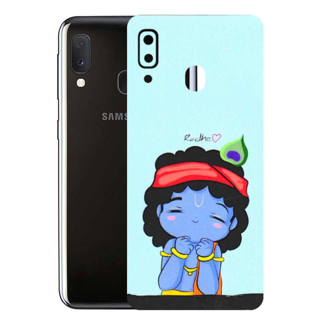 Samsung A/S Series Phone Skins (All Models) - Radhe Radhe Cute Toon - 3D Embossed Finish (L-05) Samsung Galaxy A20E
