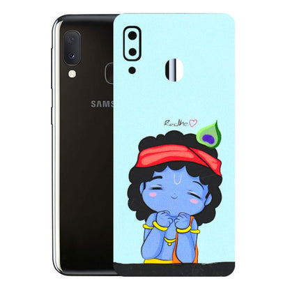 Samsung A/S Series Phone Skins (All Models) - Radhe Radhe Cute Toon - 3D Embossed Finish (L-05) Samsung Galaxy A20E
