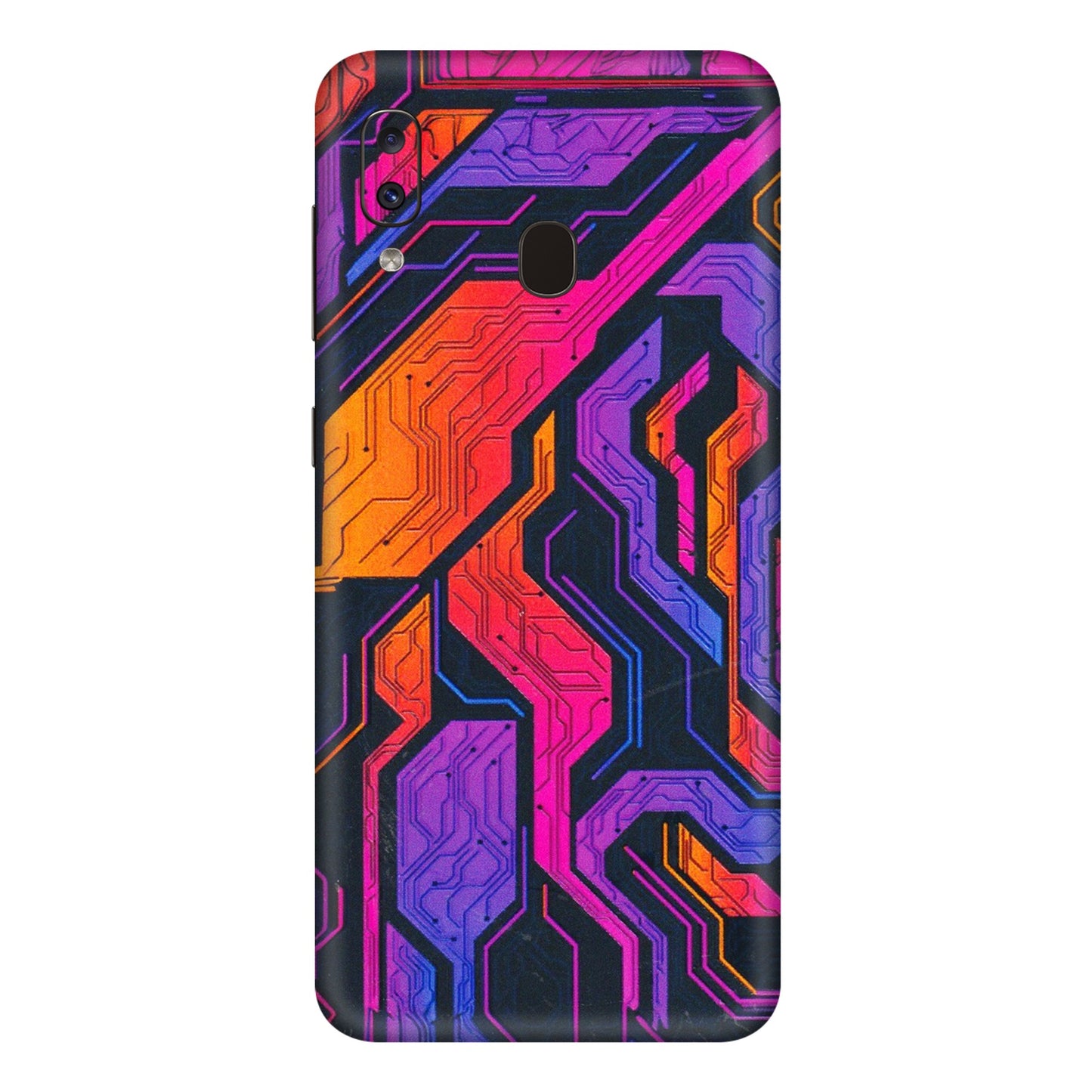 Samsung A/S Series Phone Skins (All Models) - Tech Circuits Futuristic - 3D Embossed Finish (L-07) Samsung Galaxy A20E