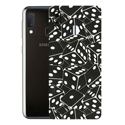 Samsung A/S Series Phone Skins (All Models) - Big Black Dices - 3D Embossed Finish (L-106) Samsung Galaxy A20E