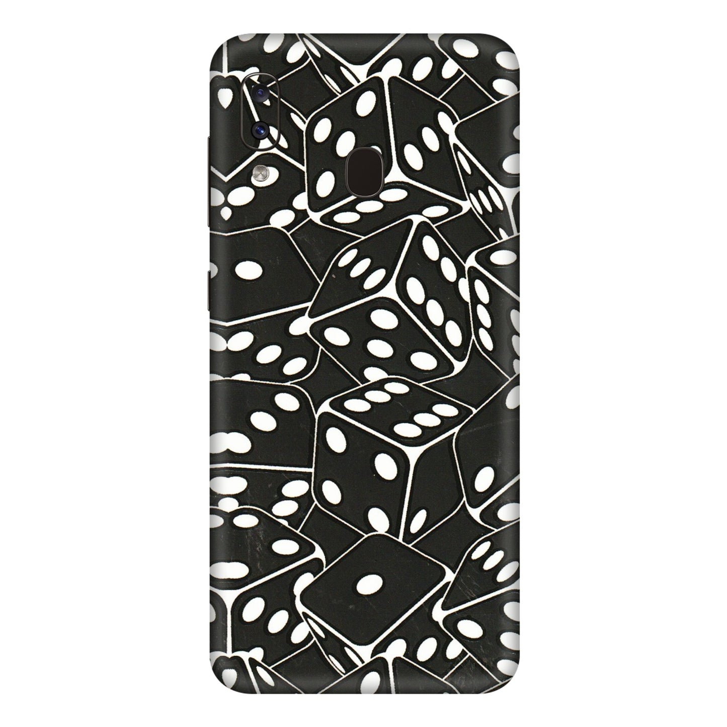 Samsung A/S Series Phone Skins (All Models) - Big Black Dices - 3D Embossed Finish (L-106) Samsung Galaxy A20E