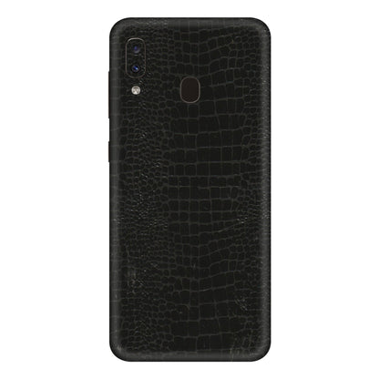 Samsung A/S Series Phone Skins (All Models) - Snake Leather Black - 3D Embossed Finish (L-107) Samsung Galaxy A20E