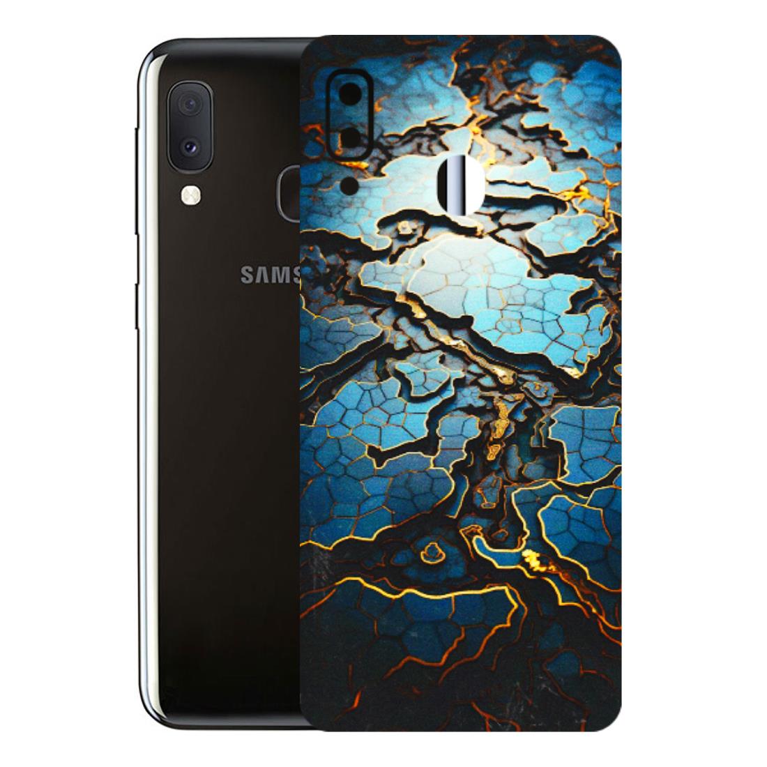 Samsung A/S Series Phone Skins (All Models) - Blue Gold Abstract - 3D Embossed Finish (L-11) Samsung Galaxy A20E