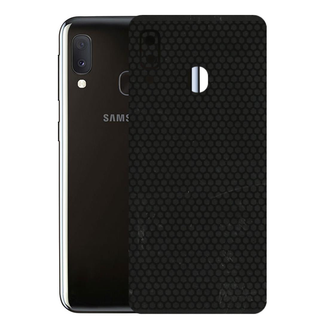 Samsung A/S Series Phone Skins (All Models) - Black honeycomb - 3D Embossed Finish (L-114) Samsung Galaxy A20E
