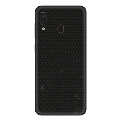 Samsung A/S Series Phone Skins (All Models) - Black honeycomb - 3D Embossed Finish (L-114) Samsung Galaxy A20E