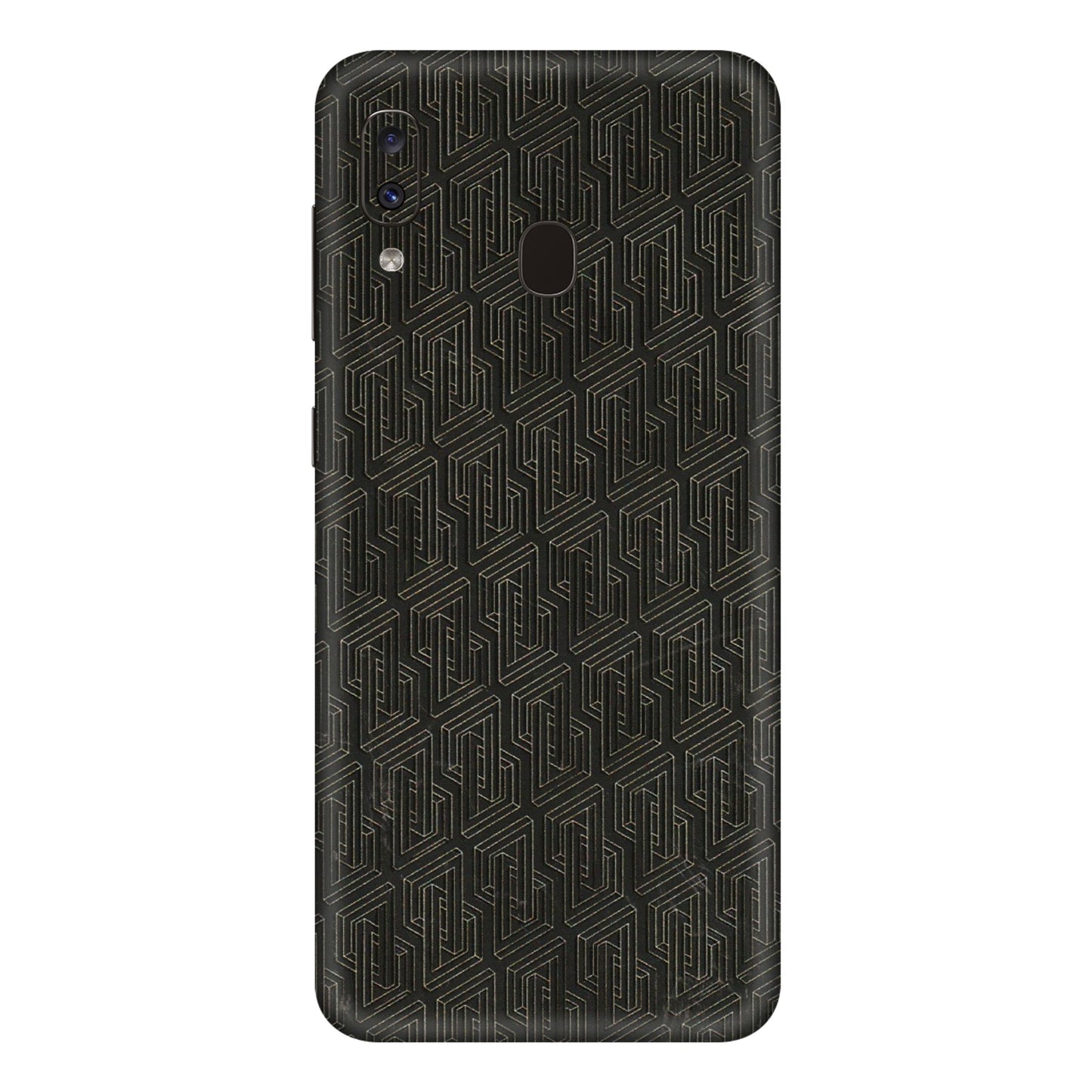 Samsung A/S Series Phone Skins (All Models) - Black Abstract Pattern - 3D Embossed Finish (L-117) Samsung Galaxy A20E