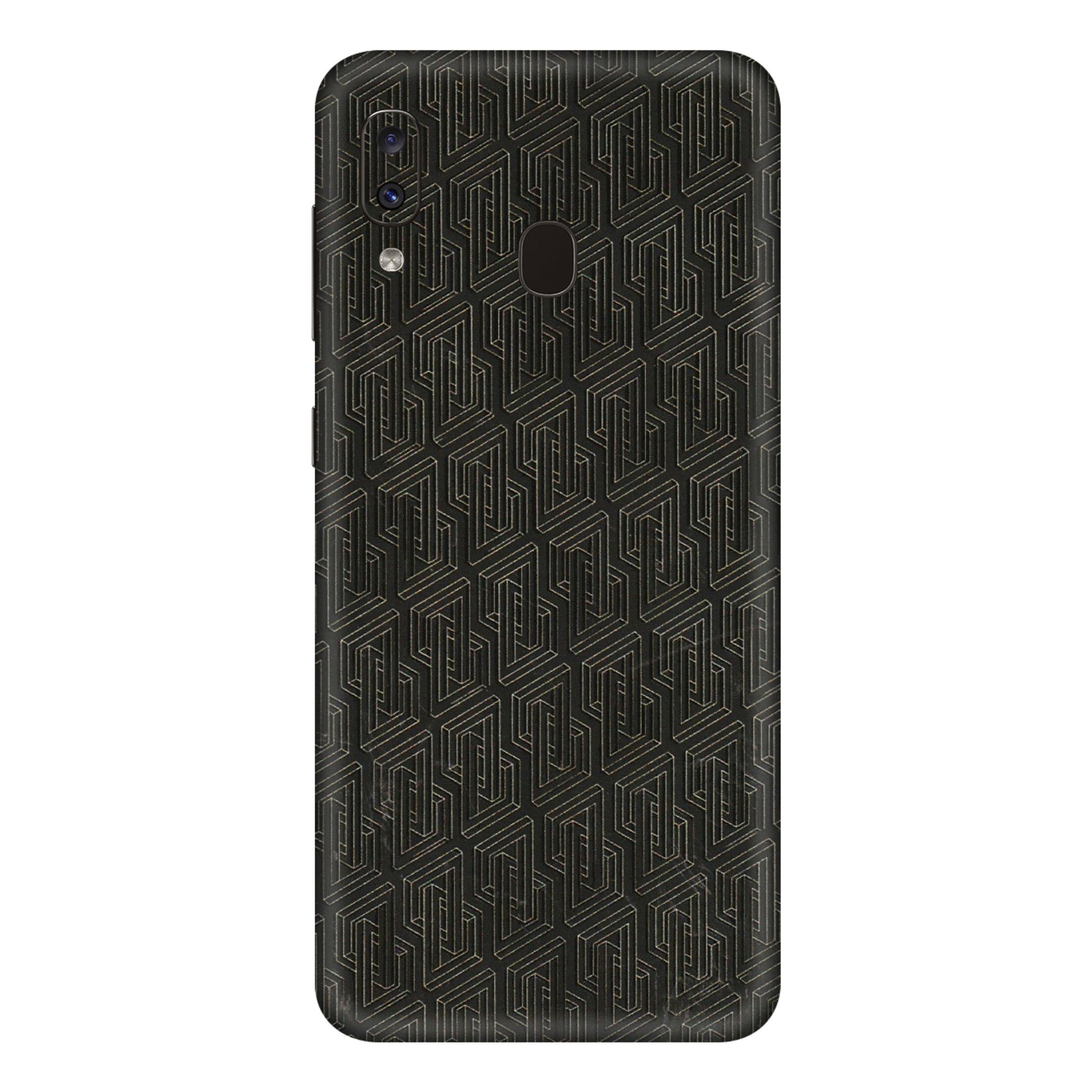 Samsung A/S Series Phone Skins (All Models) - Black Abstract Pattern - 3D Embossed Finish (L-117) Samsung Galaxy A20E