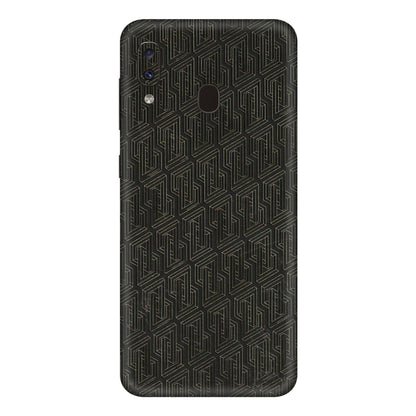Samsung A/S Series Phone Skins (All Models) - Black Abstract Pattern - 3D Embossed Finish (L-117) Samsung Galaxy A20E