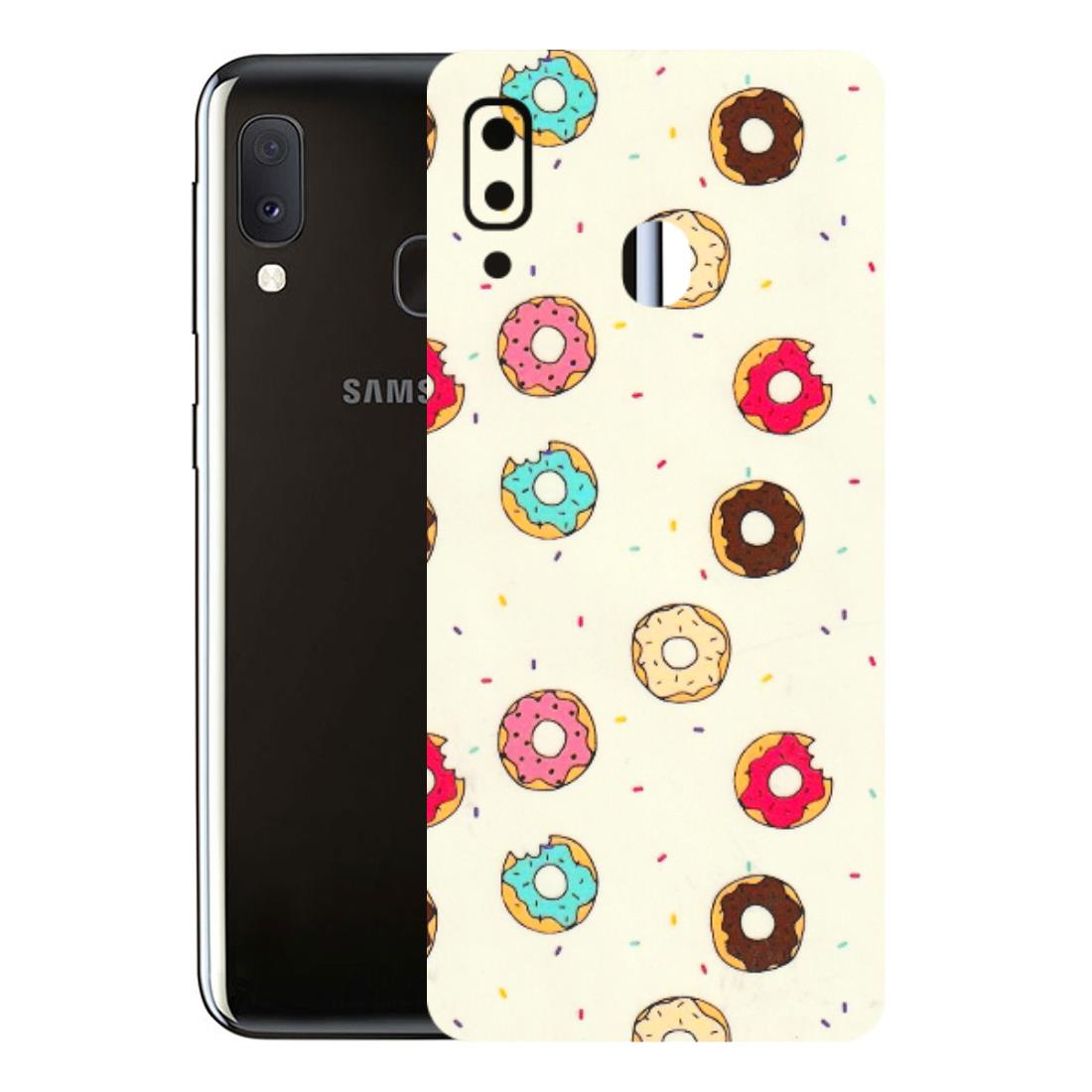 Samsung A/S Series Phone Skins (All Models) - Mini Donuts Doodle Art - 3D Embossed Finish (L-122) Samsung Galaxy A20E