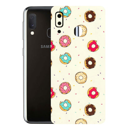 Samsung A/S Series Phone Skins (All Models) - Mini Donuts Doodle Art - 3D Embossed Finish (L-122) Samsung Galaxy A20E