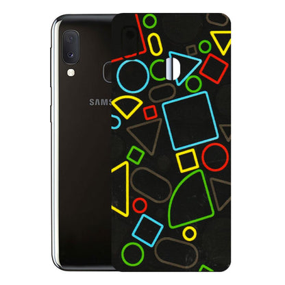 Samsung A/S Series Phone Skins (All Models) - Black Shapes - 3D Embossed Finish (L-131) Samsung Galaxy A20E