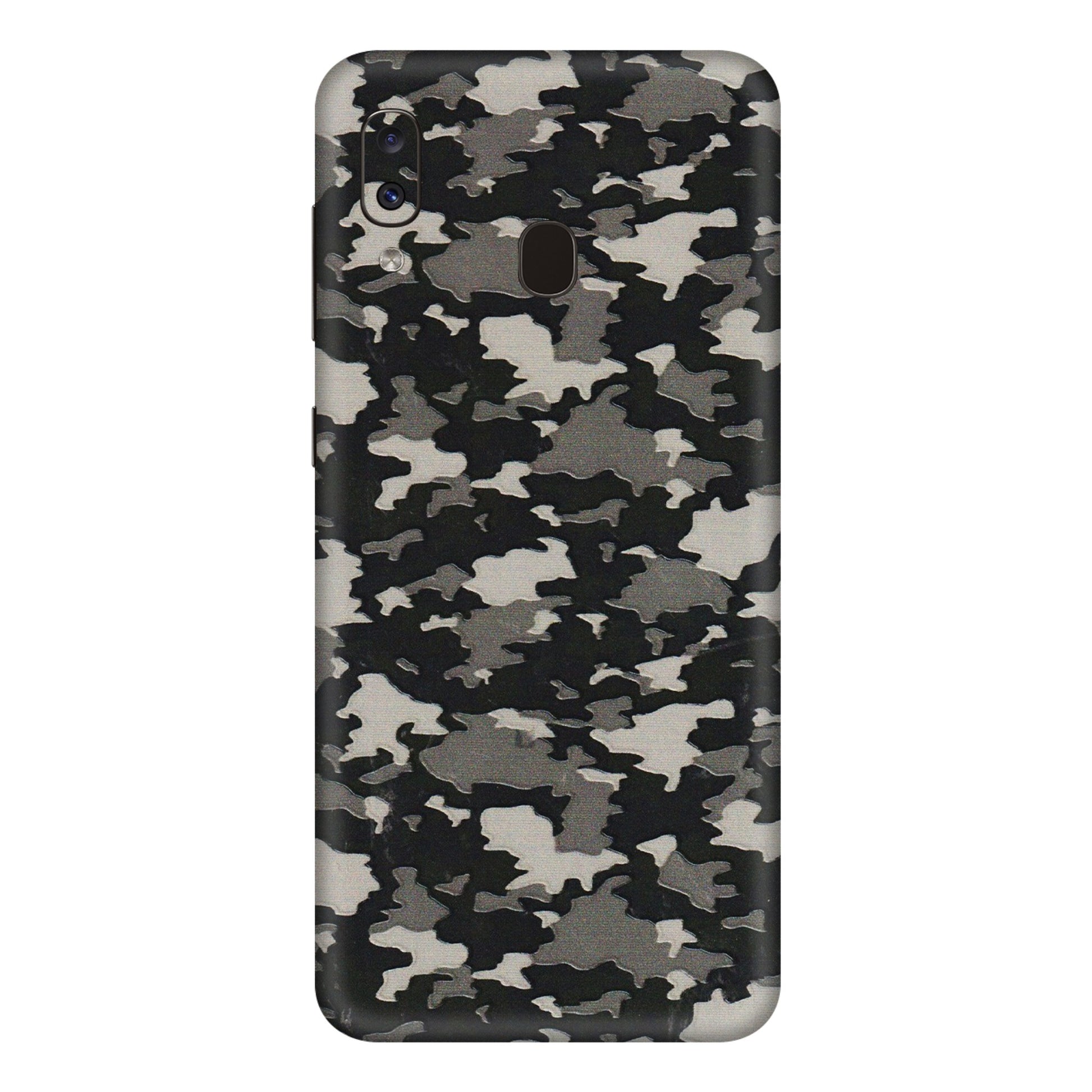 Samsung A/S Series Phone Skins (All Models) - Black/Grey Camoflaunge - 3D Embossed Finish (L-142) Samsung Galaxy A20E