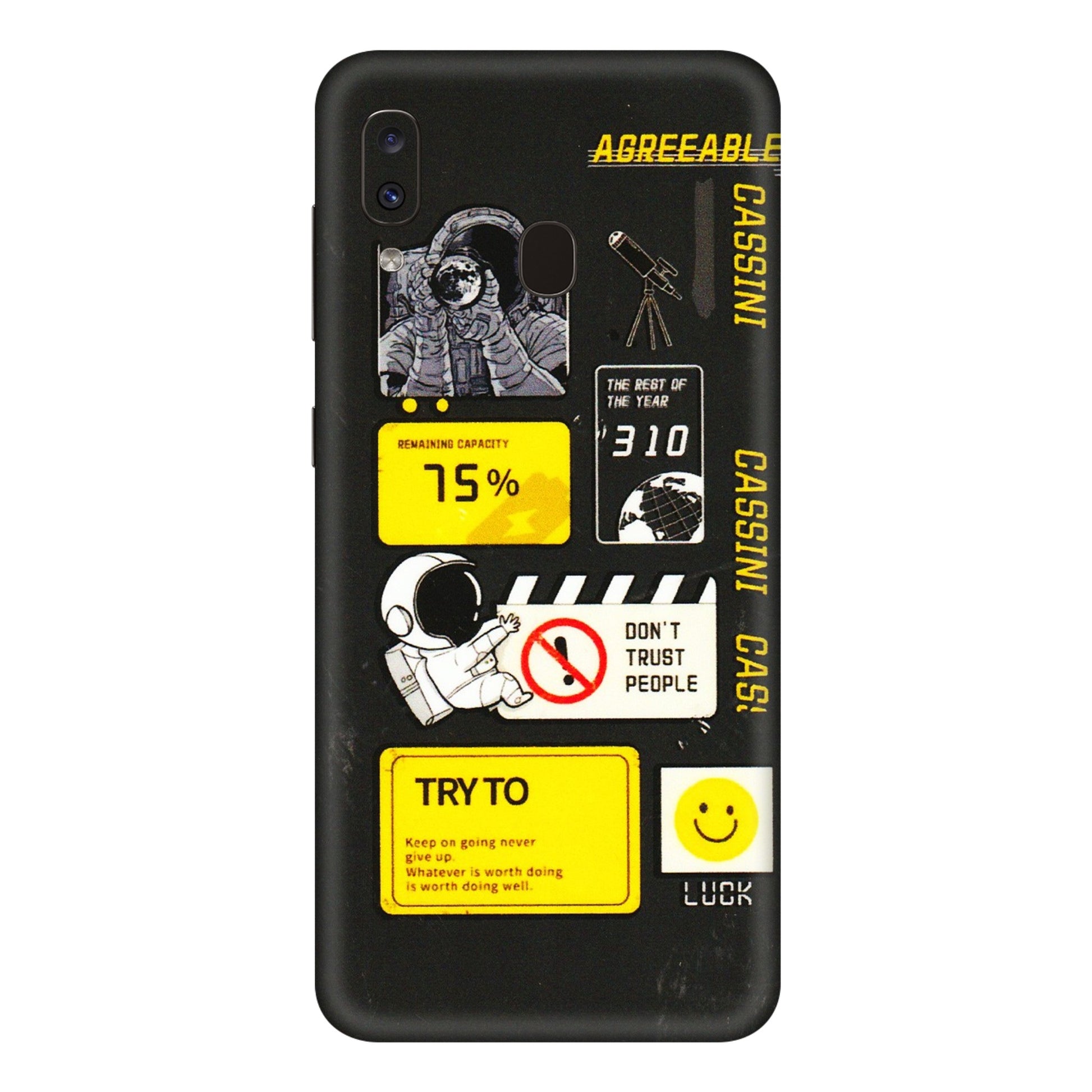 Samsung A/S Series Phone Skins (All Models) - Black Cassini - 3D Embossed Finish (L-161) Samsung Galaxy A20E