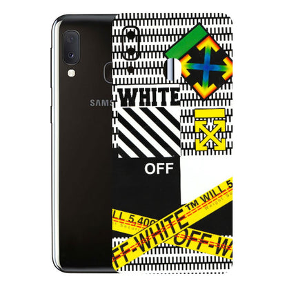 Samsung A/S Series Phone Skins (All Models) - White Off Abstract - 3D Embossed Finish (L-172) Samsung Galaxy A20E
