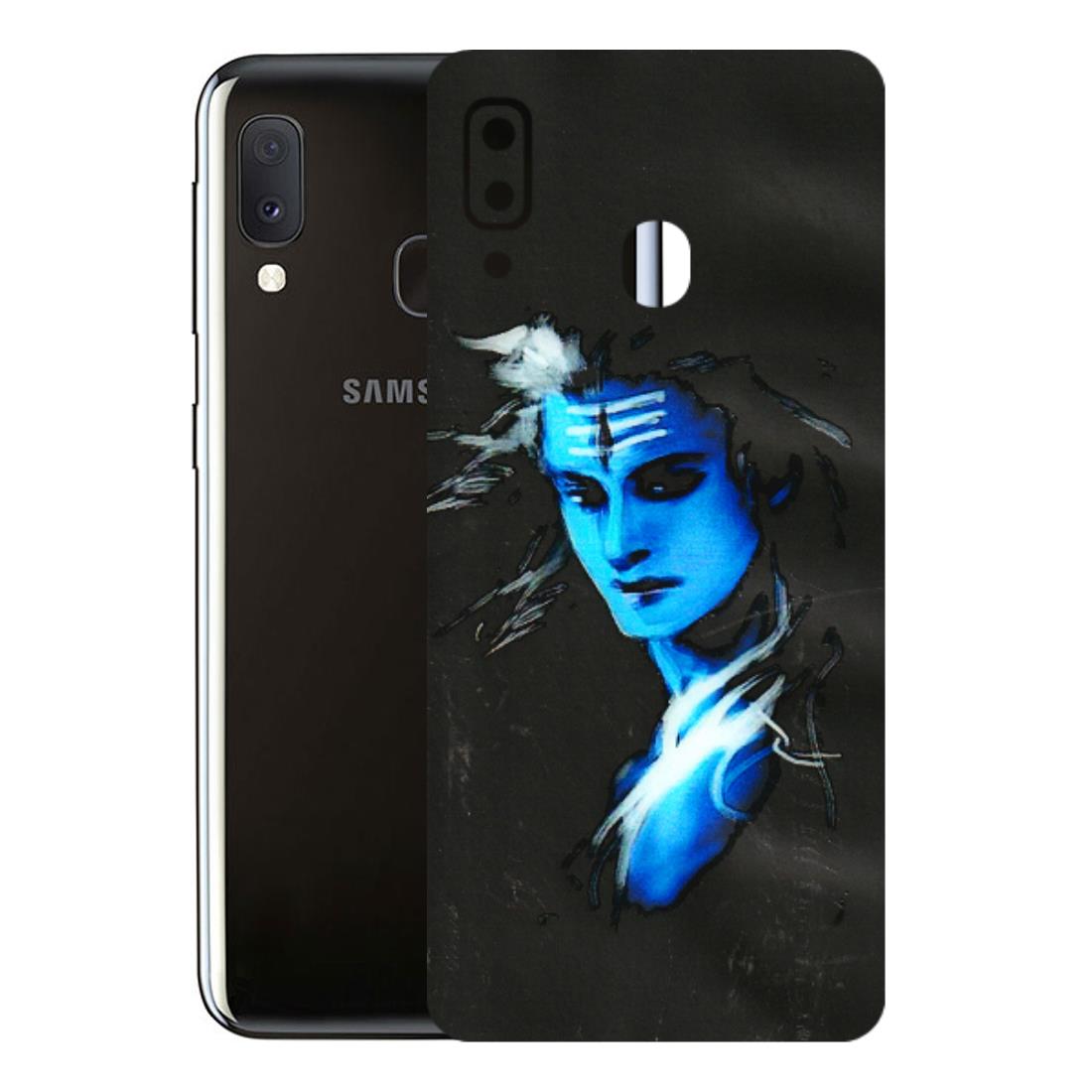 Samsung A/S Series Phone Skins (All Models) - Har Har Mahadev Blue/Black - 3D Embossed Finish (L-185) Samsung Galaxy A20E