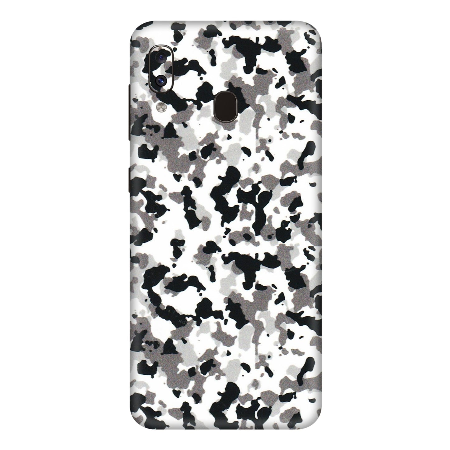 Samsung A/S Series Phone Skins (All Models) - White Black Camouflage - 3D Embossed Finish (L-18) Samsung Galaxy A20E