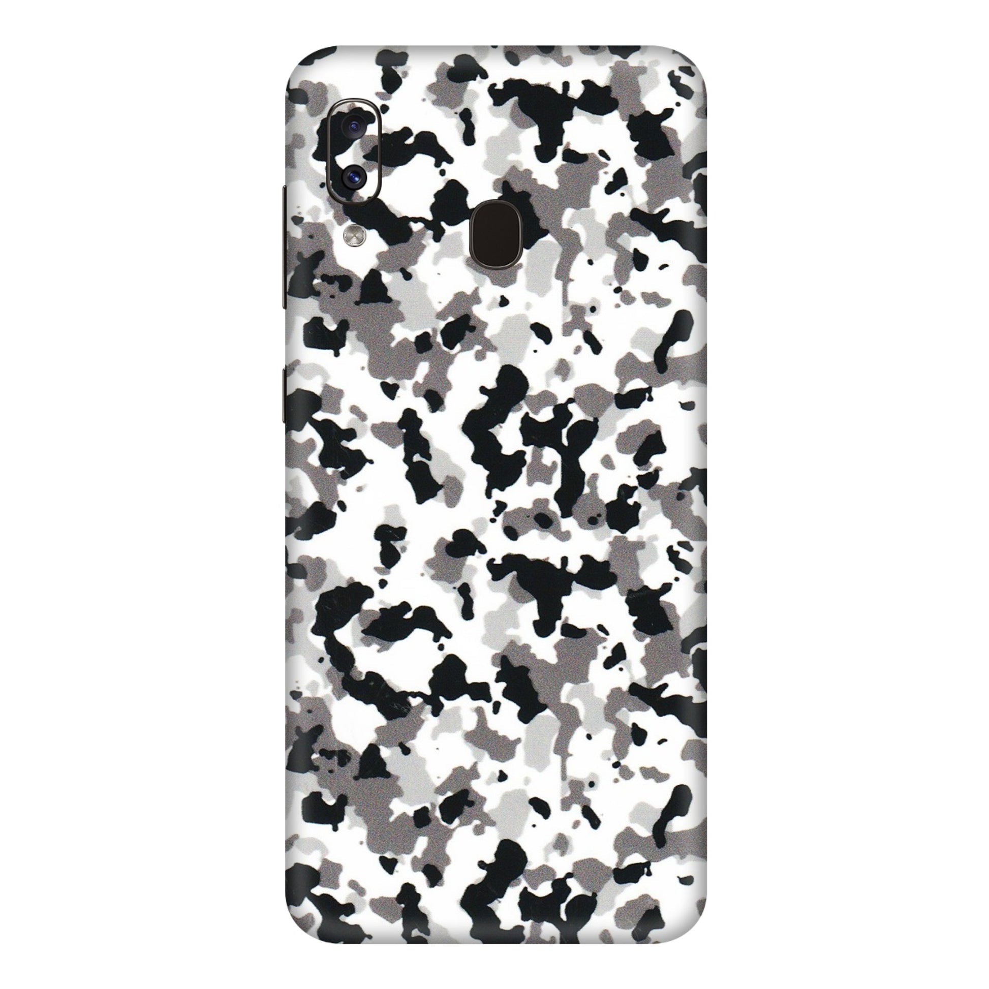 Samsung A/S Series Phone Skins (All Models) - White Black Camouflage - 3D Embossed Finish (L-18) Samsung Galaxy A20E