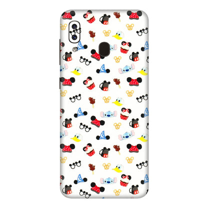 Samsung A/S Series Phone Skins (All Models) - Minnie Mouse & Donald Doodles s - 3D Embossed Finish (L-194) Samsung Galaxy A20E