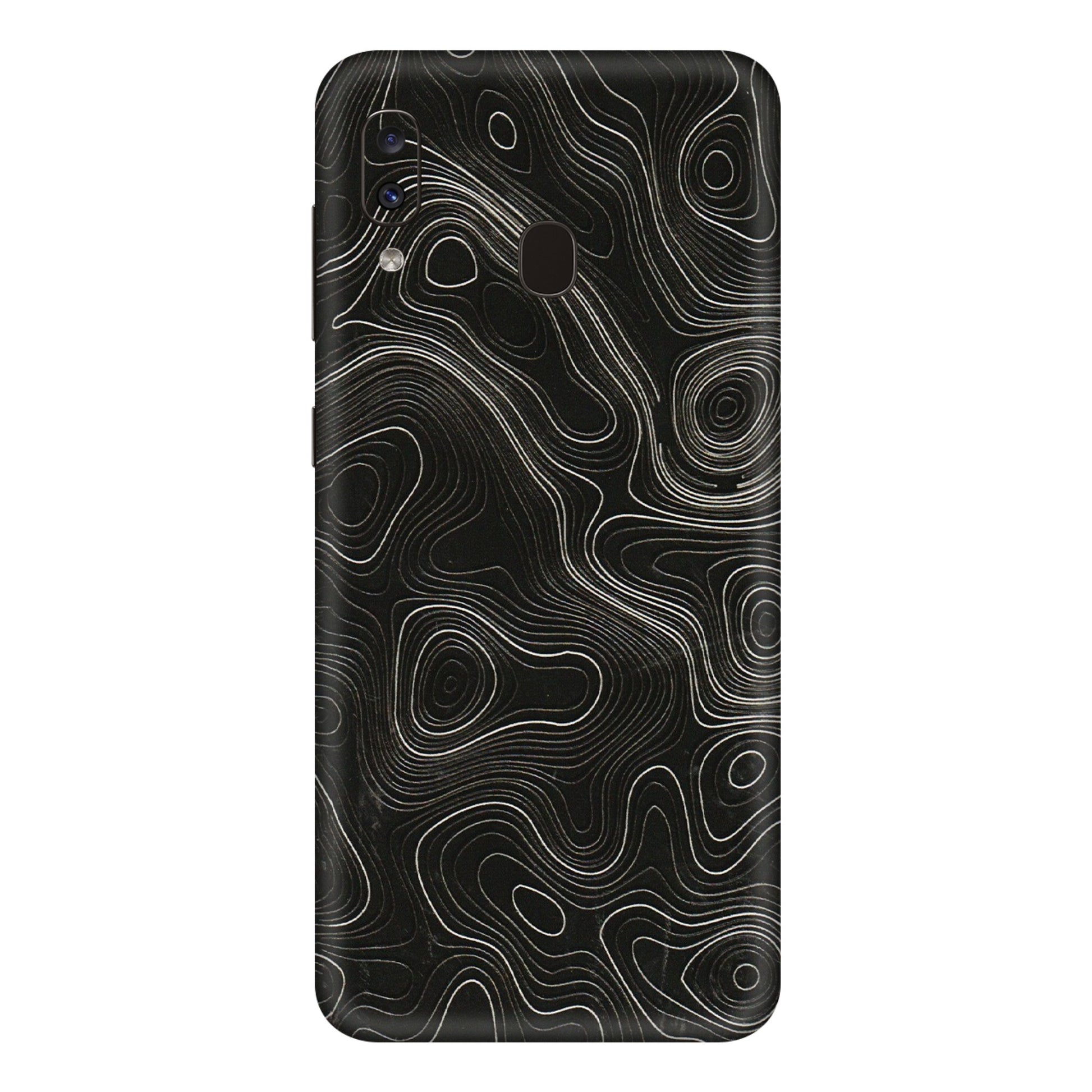 Samsung A/S Series Phone Skins (All Models) - Black Swirl - 3D Embossed Finish (L-196) Samsung Galaxy A20E