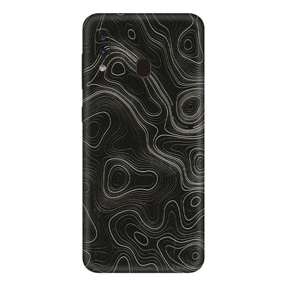 Samsung A/S Series Phone Skins (All Models) - Black Swirl - 3D Embossed Finish (L-196) Samsung Galaxy A20E