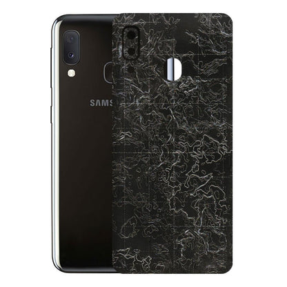 Samsung A/S Series Phone Skins (All Models) - Black map Texture - 3D Embossed Finish (L-201) Samsung Galaxy A20E