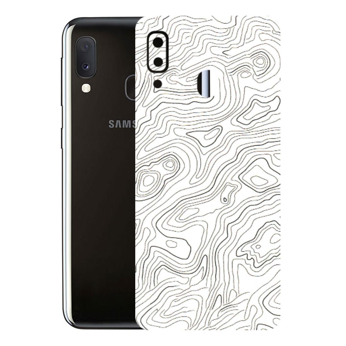 Samsung A/S Series Phone Skins (All Models) - White Black Swirls - 3D Embossed Finish (L-219) Samsung Galaxy A20E