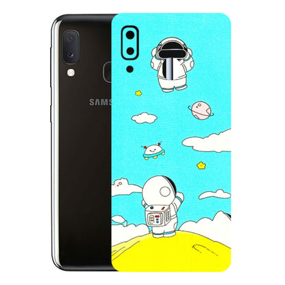 Samsung A/S Series Phone Skins (All Models) - Blue Skies Astro Float - 3D Embossed Finish (L-230) Samsung Galaxy A20E