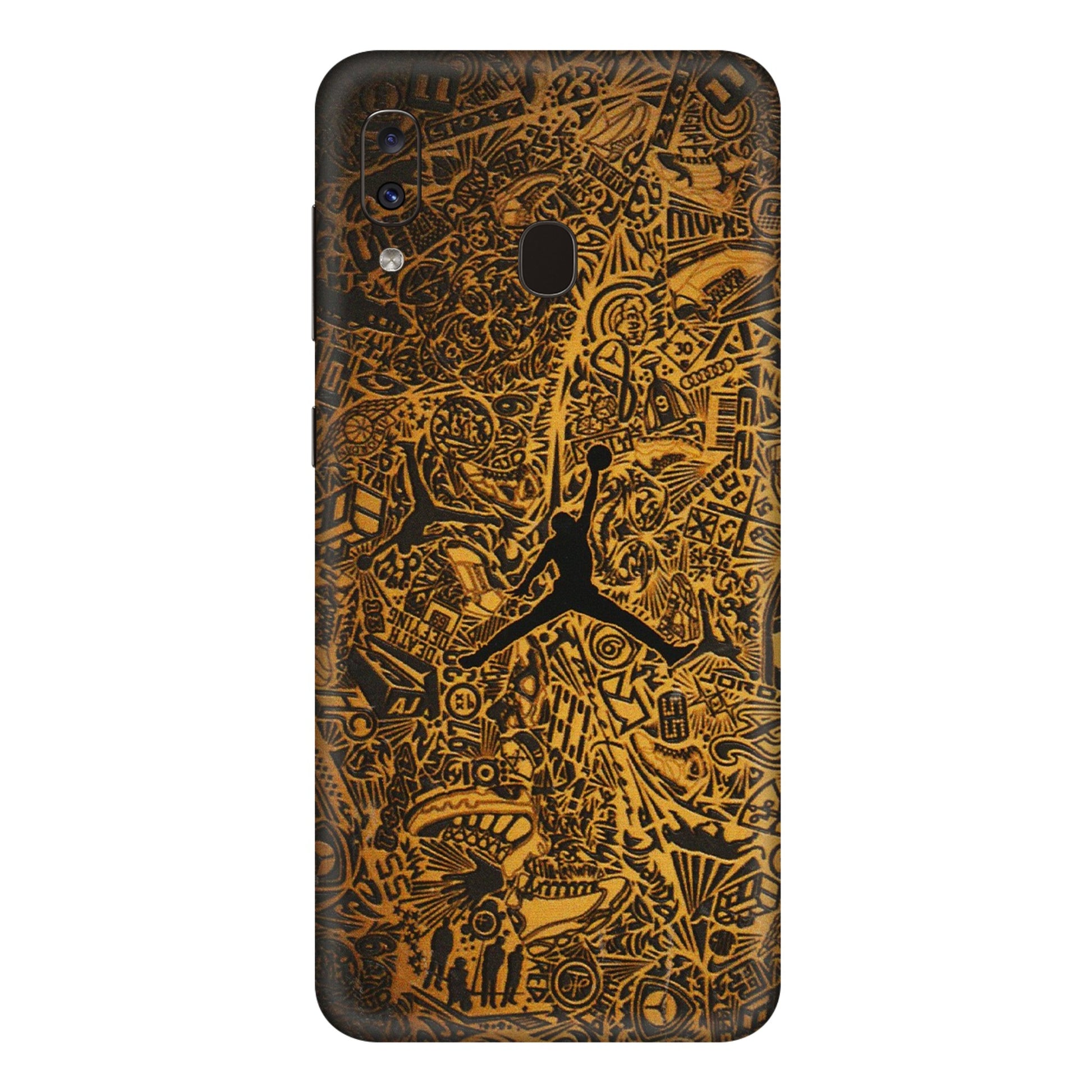 Samsung A/S Series Phone Skins (All Models) - Premium Gold Basketball Player - 3D Embossed Finish (L-236) Samsung Galaxy A20E