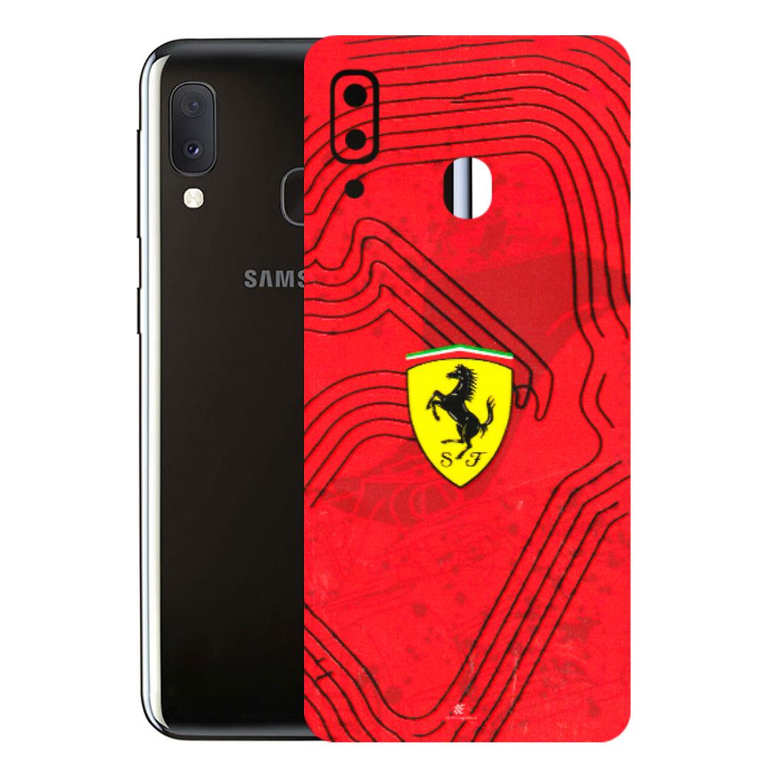 Samsung A/S Series Phone Skins (All Models) - Red Ferrari Logo Stylish - 3D Embossed Finish (L-238) Samsung Galaxy A20E