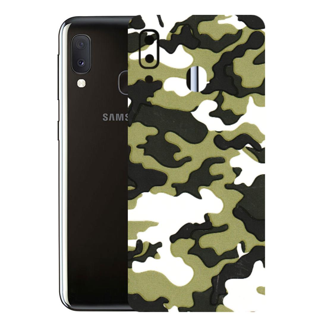Samsung A/S Series Phone Skins (All Models) - Camouflages White And Green - 3D Embossed Finish (L-243) Samsung Galaxy A20E
