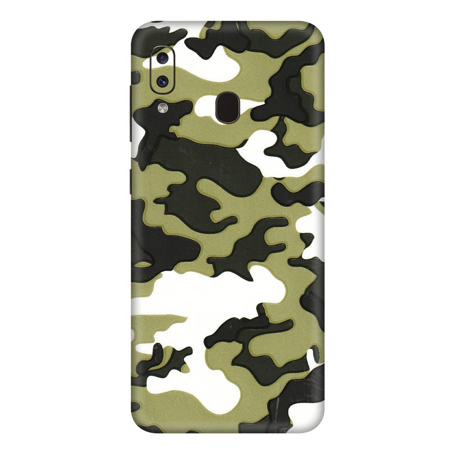 Samsung A/S Series Phone Skins (All Models) - Camouflages White And Green - 3D Embossed Finish (L-243) Samsung Galaxy A20E