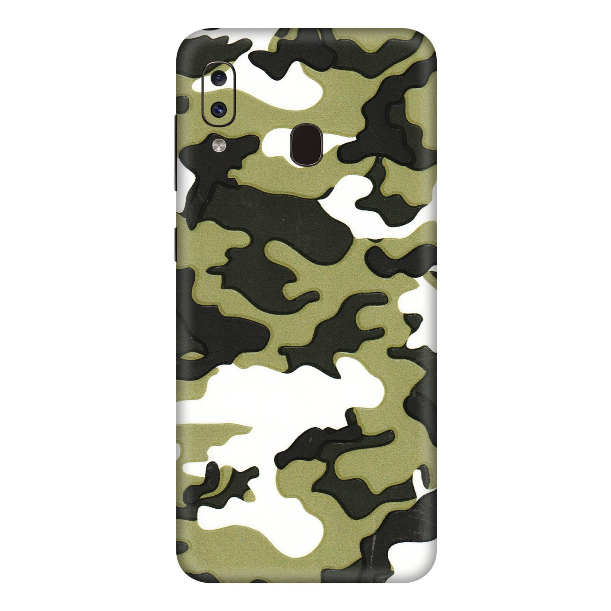 Samsung A/S Series Phone Skins (All Models) - Camouflages White And Green - 3D Embossed Finish (L-243) Samsung Galaxy A20E