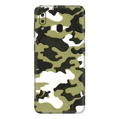 Samsung A/S Series Phone Skins (All Models) - Camouflages White And Green - 3D Embossed Finish (L-243) Samsung Galaxy A20E