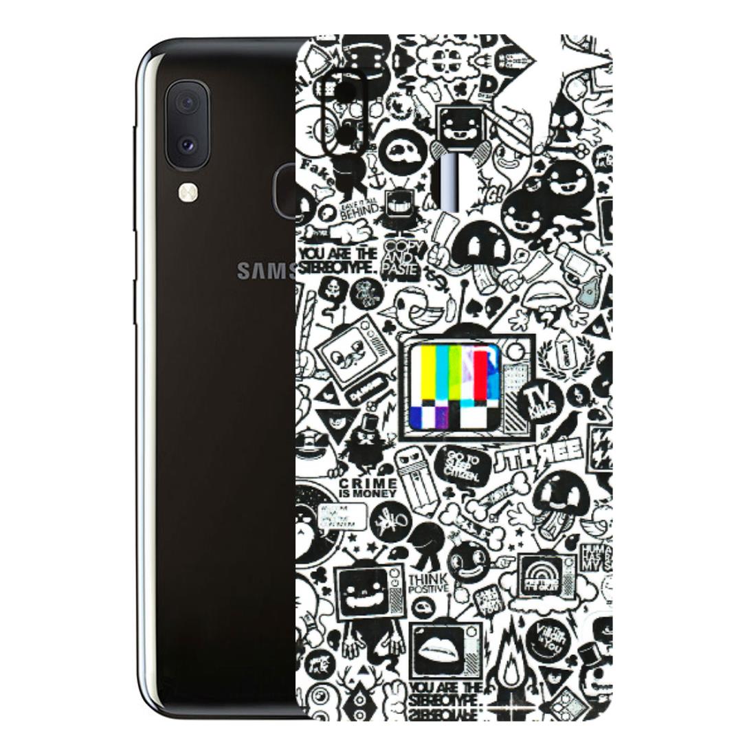 Samsung A/S Series Phone Skins (All Models) - Doodles Positive Art - 3D Embossed Finish (L-263) Samsung Galaxy A20E