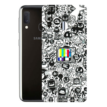 Samsung A/S Series Phone Skins (All Models) - Doodles Positive Art - 3D Embossed Finish (L-263) Samsung Galaxy A20E