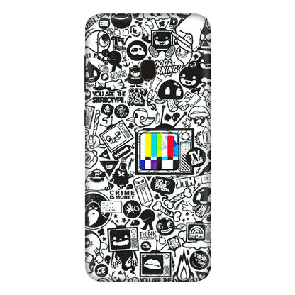 Samsung A/S Series Phone Skins (All Models) - Doodles Positive Art - 3D Embossed Finish (L-263) Samsung Galaxy A20E