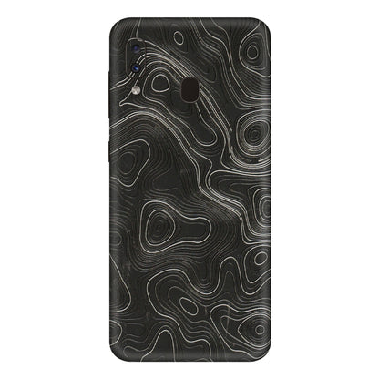 Samsung A/S Series Phone Skins (All Models) - Abstract White Line Map - 3D Embossed Finish (L-269) Samsung Galaxy A20E