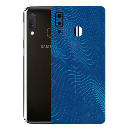 Samsung A/S Series Phone Skins (All Models) - Abstract Blue Line Map - 3D Embossed Finish (L-272) Samsung Galaxy A20E