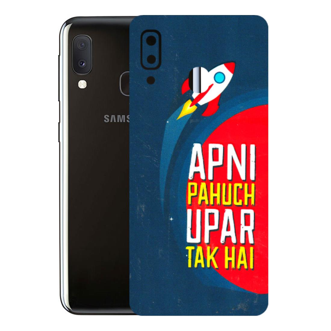 Samsung A/S Series Phone Skins (All Models) - Apni Pahuch Upar Tak Hai - 3D Embossed Finish (L-276) Samsung Galaxy A20E