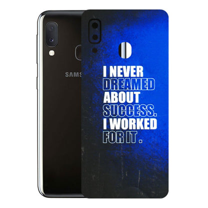 Samsung A/S Series Phone Skins (All Models) - I Never Dreamed About Success - 3D Embossed Finish (L-283) Samsung Galaxy A20E