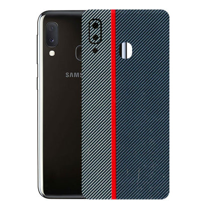 Samsung A/S Series Phone Skins (All Models) - Blue Sober Lines - 3D Embossed Finish (L-305) Samsung Galaxy A20E